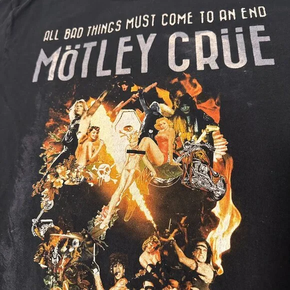 Mötley Crüe The Final Tour Short Sleeve Medium Black Cotton Graphic Band T Shirt - Picture 4 of 6